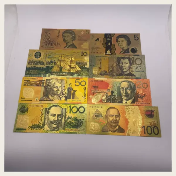 Gold Foil Novelty Notes Set — Australian prop money product